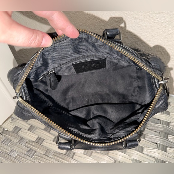 Coach Rhyder Black Leather Small Satchel Crossbody Turnlock Bag w/ Strap 33690 - Picture 3 of 16